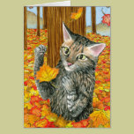 Cat 440 fall autumn Greeting Card cards