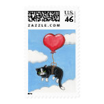 Cat & a Heart Shaped Balloon Stamp