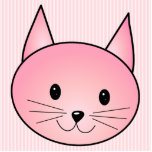 Cat. Adorable pretty pink kitty. Photo Sculpture
