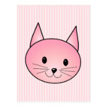 Cat. Adorable pretty pink kitty. Post Cards