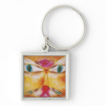 Cat and Bird - Abstract Art - Paul Klee Keychain