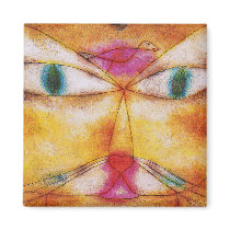 Cat and Bird - Abstract Art - Paul Klee Magnet