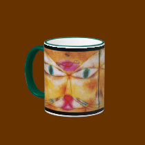 Cat and Bird Coffee Mug - Abstract Art  by Klee mugs