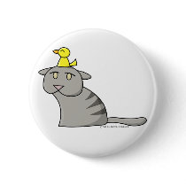 Cat and Bird Design Button 01 by phantompanther Cat and Bird Design Button 01