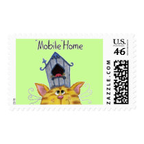 Cat and Bird House mobile home postage