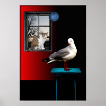 Cat and Bird posters