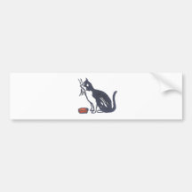 Cat and Bowl Bumper Stickers