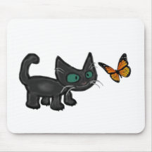 Cat and Butterfly Mousepad