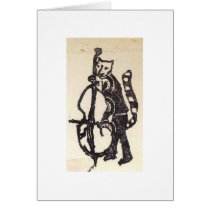 Cat And Cello Greeting Cards