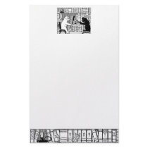 Cat and Dog in the Library Stationery
