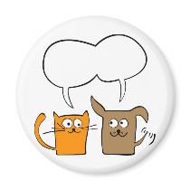 cat and dog fridge magnet