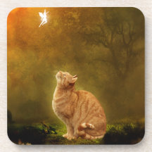 Cat And Fairy Drink Coasters