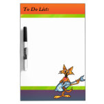 Cat and Fish Guitar To Do List Dry Erase Board