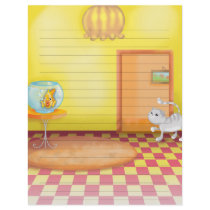 cat and fishy scene letterhead template