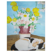 Cat and Flowers Flyer Design