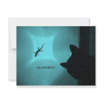 CAT AND GECKO 3 MULTICOLORED PERSONALIZED INVITES