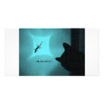 CAT AND GECKO 3 MULTICOLORED PHOTO CARD TEMPLATE