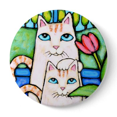 Cat and  Kitten Collectible Button by jamiecreates1