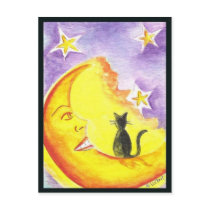Cat and Moon postcards by LizRevit Cat and Moon postcards