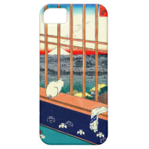 Cat and Mount Fuji 1857 iPhone 5 Cases