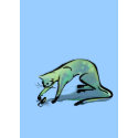 Cat and Mouse Bright Blue card
