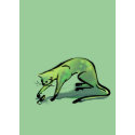 Cat and Mouse Grey-Green card