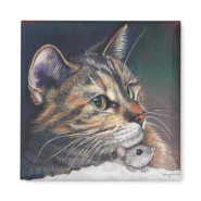 cat and mouse magnet 2 inch square magnet