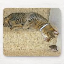 Cat and Mouse staring contest mousepads