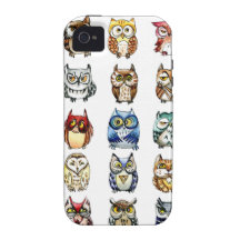 Cat and Owls rainbow Case-Mate iPhone 4 Covers