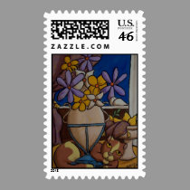 Cat and Pears stamps