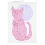 Cat And The Moon Blank Greeting Note Card
