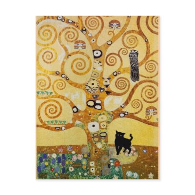 Cat and Tree of Life Postcard by msdespina