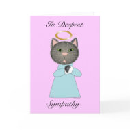 Cat Angel Sympathy Card card