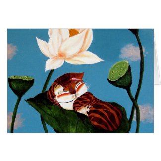 cat art- Afternoon Cat card