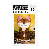 cat art - earth (5 elements) postage