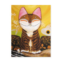 cat art - earth (5 elements) postcards by catmasutra cat art - earth (5 elements) postcards