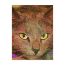 Cat Art Postcard