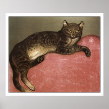 Cat Art Poster/Print: Stretched Cat by Steinlen