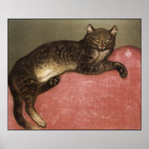 Cat Art Poster/Print: Stretched Cat by Steinlen