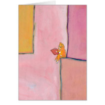 Cat art reading fun - Marmalade Prefers Solitude cards