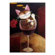 cat-art-Red Red Wine card