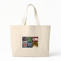 Cat Art Tote Bag by wetpaintstudios Cat Art Tote Bag