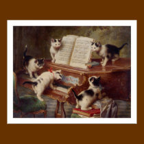 Cat Art: Vintage Art Print: The Kitten's Recital