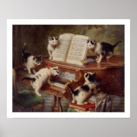 Cat Art: Vintage Art Print: The Kitten's Recital