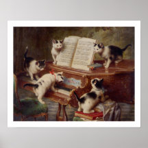 Cat Art: Vintage Art Print: The Kitten's Recital