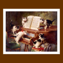Cat Art: Vintage Art Print: The Kitten's Recital posters