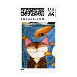 cat art - water (5 elements) postage