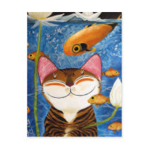 cat art - water (5 elements) postcard