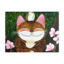 cat art - wood (5 elements) postcards by catmasutra cat art - wood (5 elements) postcards
