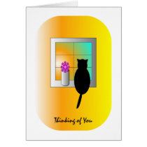 Cat At The Window Card cards